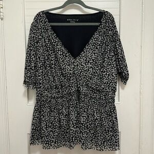 V-Neck Peplum Floral Blouse